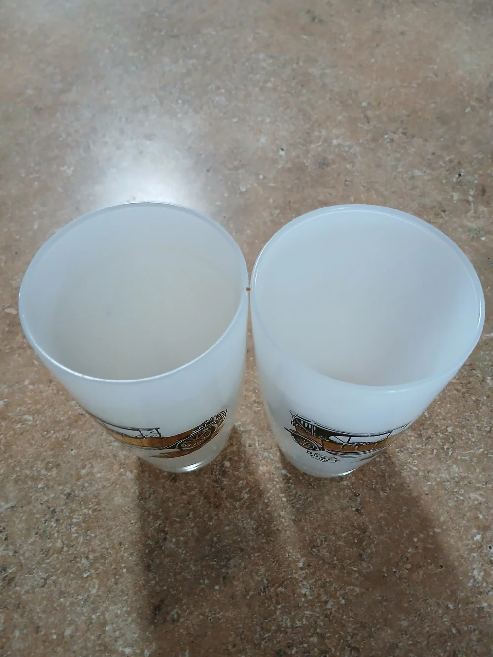1914 Vintage Car Glassware - Set of 2